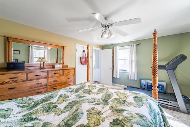 bedroom featuring ceiling fan