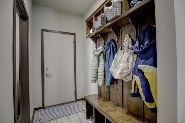 mudroom featuring wood finished floors