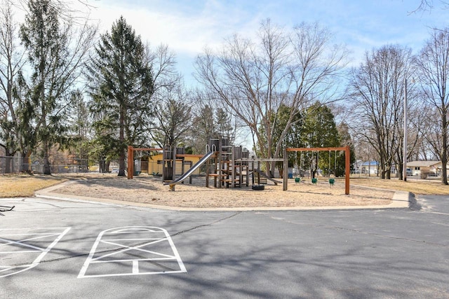 community playground with fence