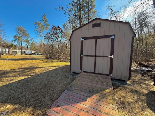 view of shed