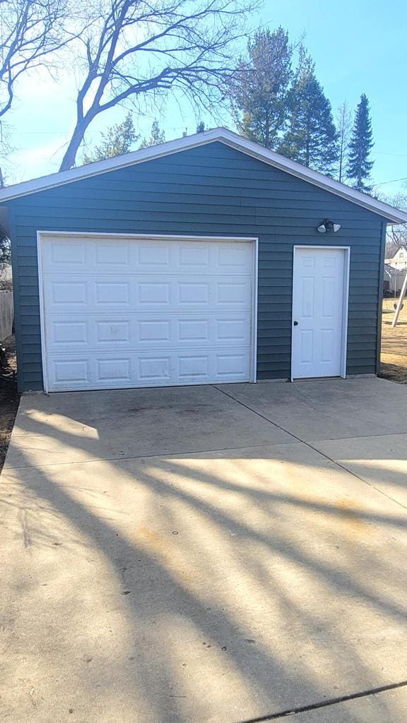 garage with driveway