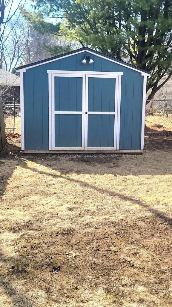 view of shed