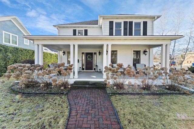 view of front of home with a porch