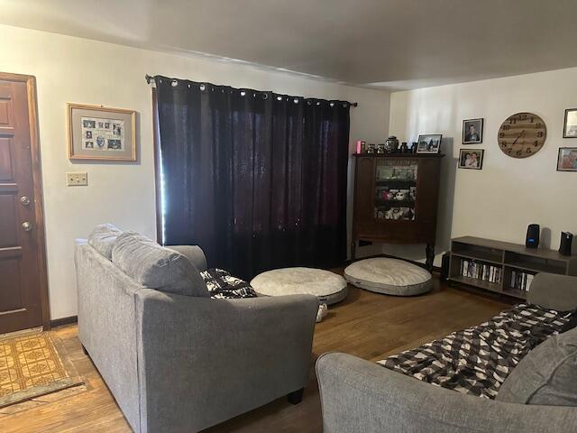 living room with wood finished floors