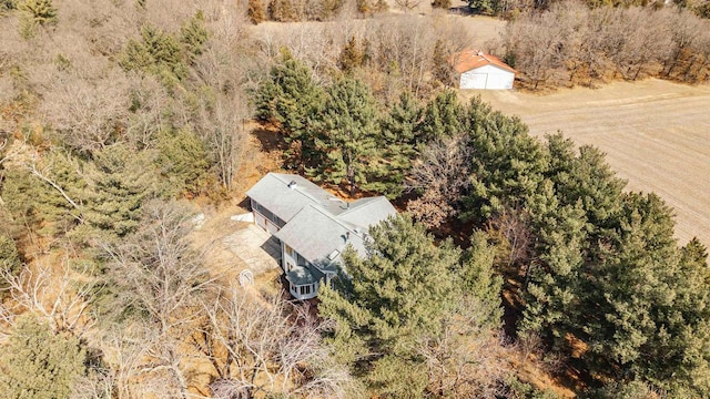 aerial view featuring a view of trees