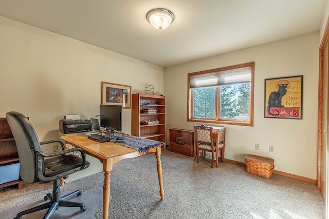 office featuring carpet flooring and baseboards