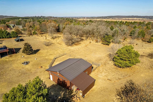 aerial view featuring a rural view