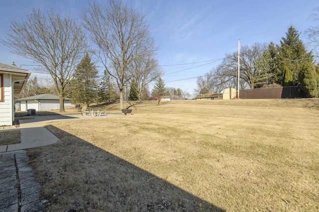 view of yard with a patio area and fence