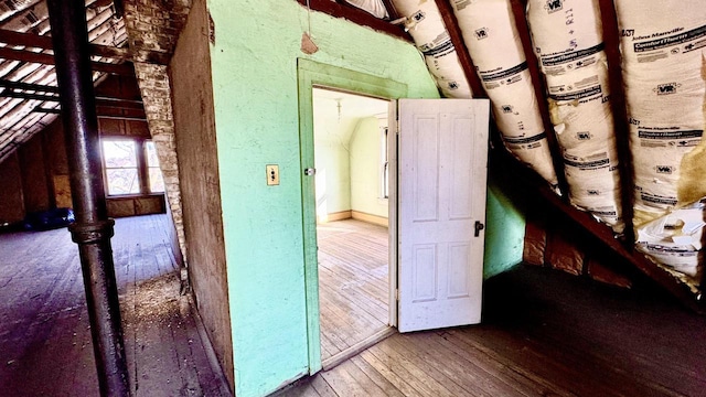 view of unfinished attic