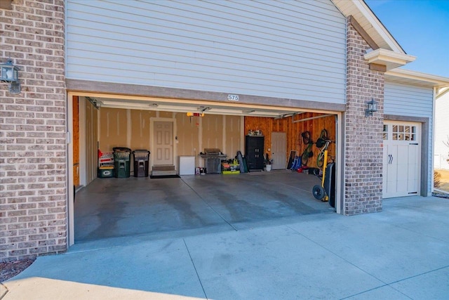 garage with driveway