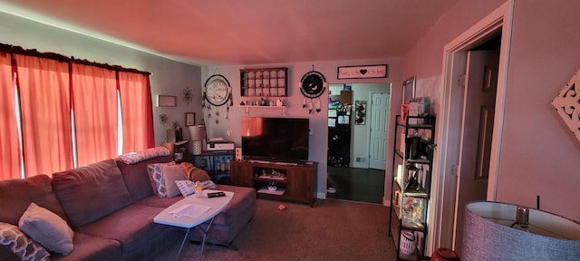 view of carpeted living area