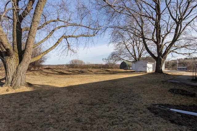 view of yard with a storage unit and an outdoor structure