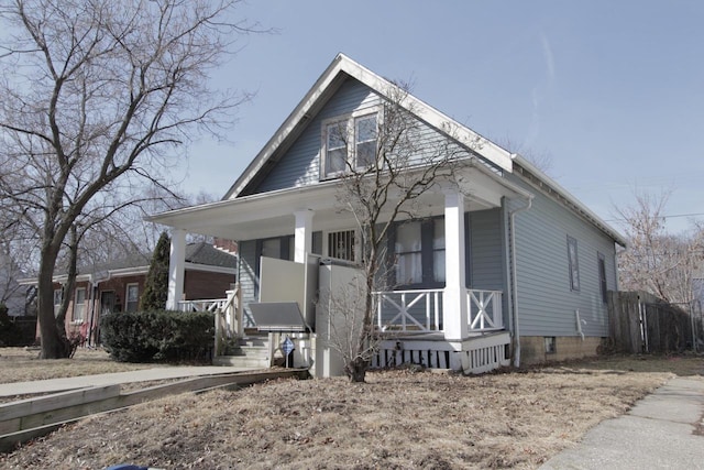 bungalow featuring a porch