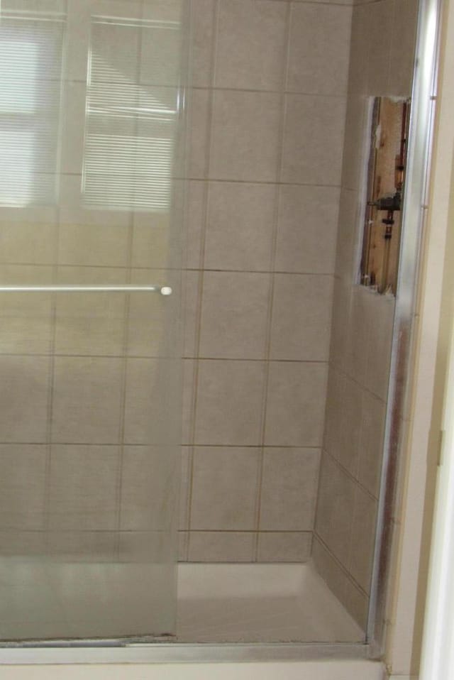 full bath with a shower stall