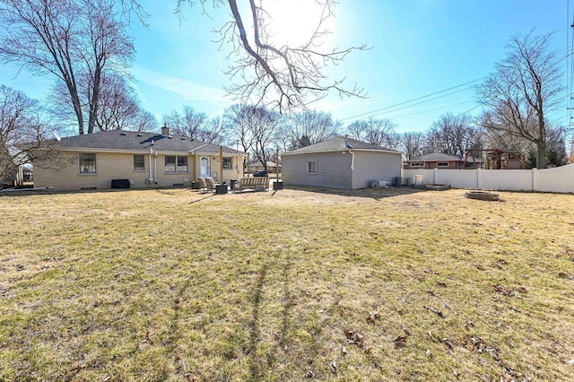 view of yard with a patio area and fence