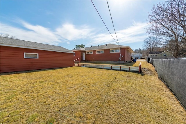 view of yard with fence