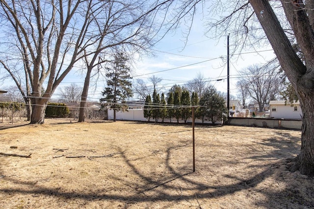 view of yard with fence