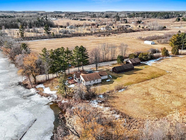 drone / aerial view with a rural view