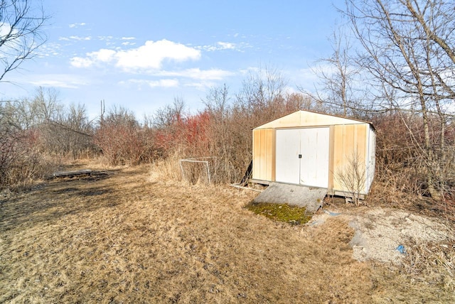 view of shed