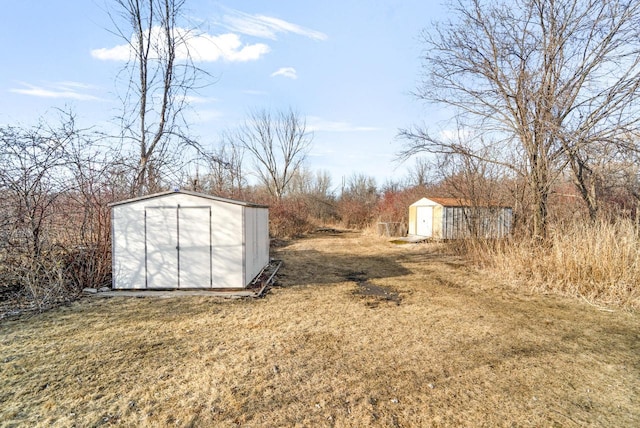 view of shed