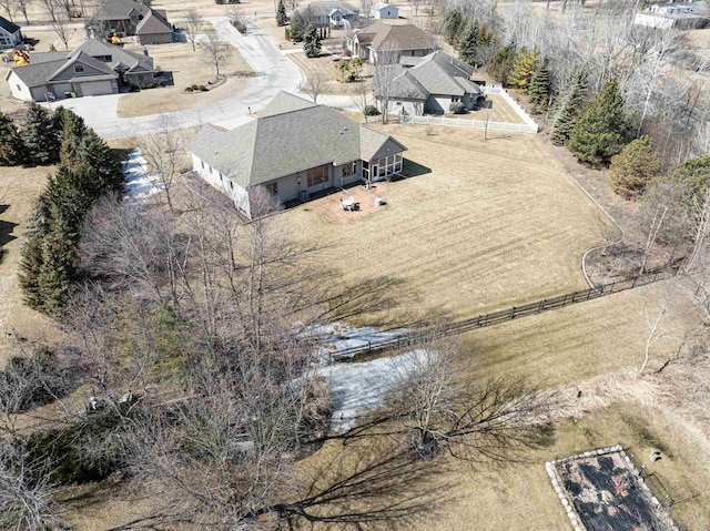 drone / aerial view with a residential view