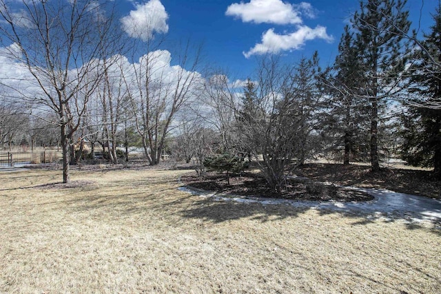 view of yard with fence