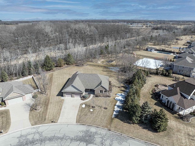 bird's eye view with a residential view