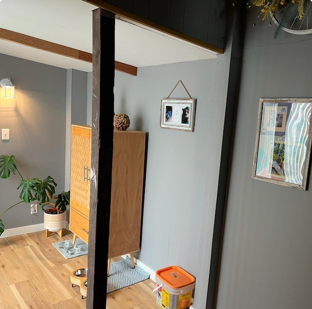 interior details featuring baseboards and wood finished floors