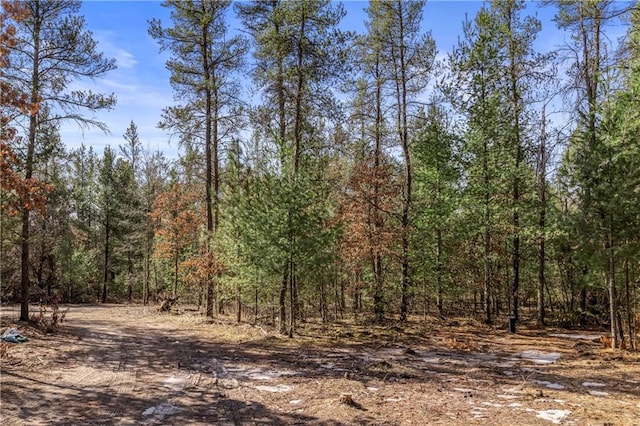 view of landscape with a forest view