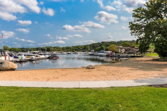 view of water feature featuring a boat dock