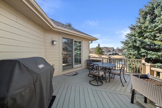 deck featuring area for grilling