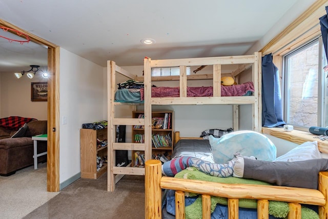 bedroom featuring baseboards and carpet floors