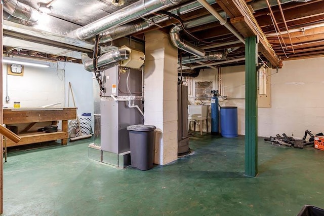 unfinished basement with a sink