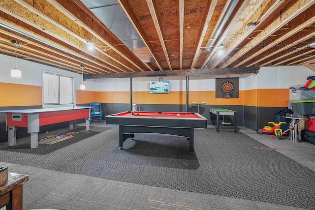 playroom with billiards