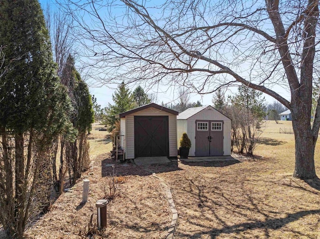 view of shed