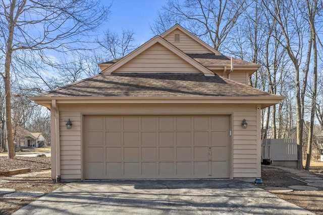 view of garage