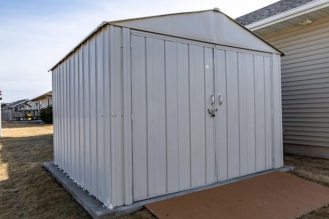 view of shed