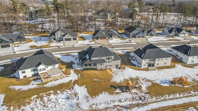 655 Sunset Grn, Bay, WI 54313 - snowy aerial view with a residential view