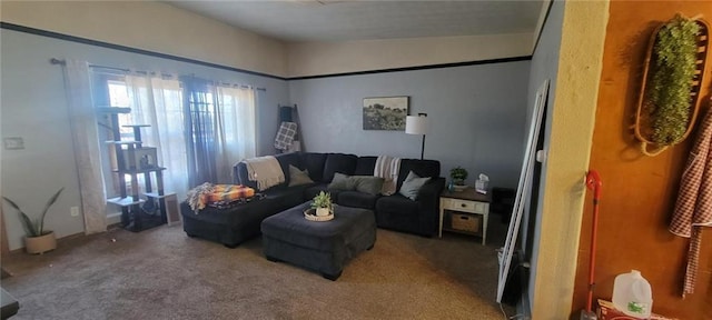 view of carpeted living area