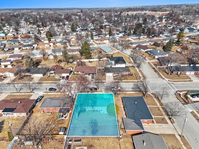 aerial view with a residential view