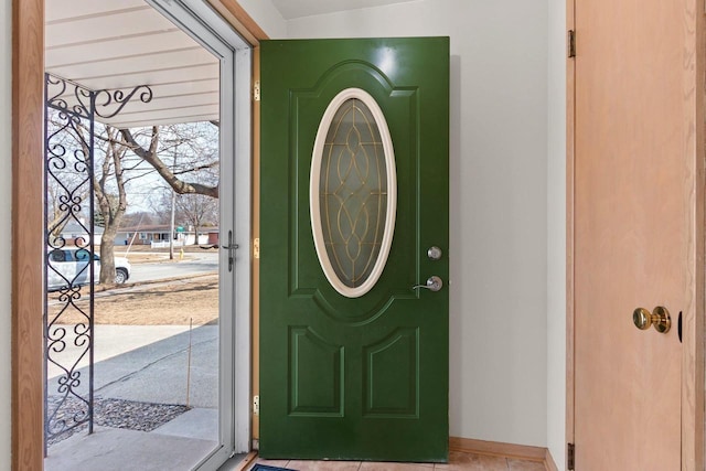 entryway with baseboards