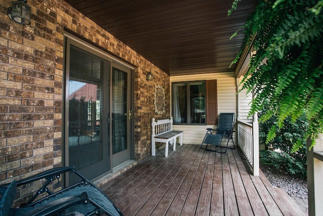 wooden terrace with covered porch