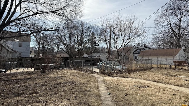 view of yard featuring fence