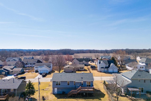 bird's eye view with a residential view