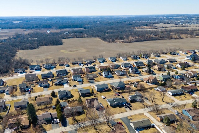 aerial view with a residential view