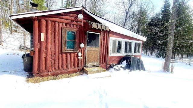 view of snow covered structure