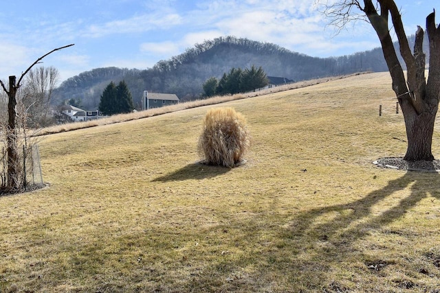 view of mountain feature featuring a rural view