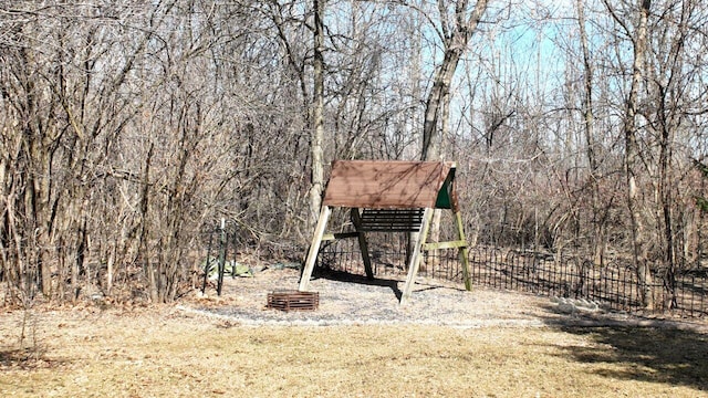 view of yard with fence