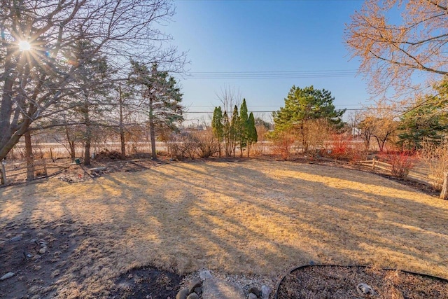 view of yard with fence