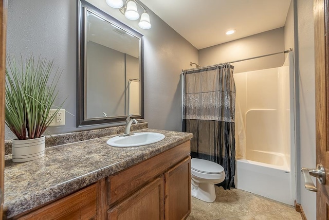 5628 E Eagle Dr, Milton, WI 53563 - full bath featuring vanity, toilet, and shower / bath combo with shower curtain